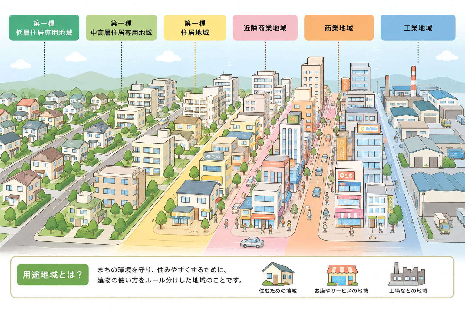 土地探しの際に気を付けること①~用途地域~